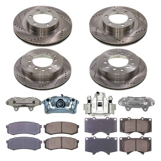 Callahan Brake Parts® - Drilled and Slotted Front and Rear Brake Kit with Calipers