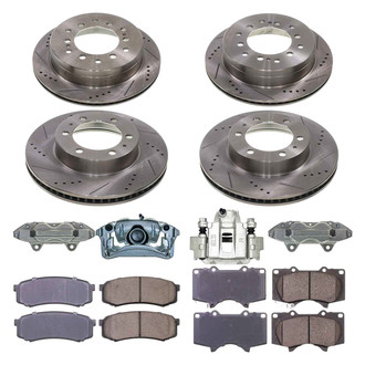 Callahan Brake Parts® - Drilled and Slotted Front and Rear Brake Kit with Calipers