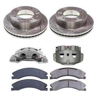 Callahan Brake Parts® - Drilled and Slotted Front Brake Kit with Calipers