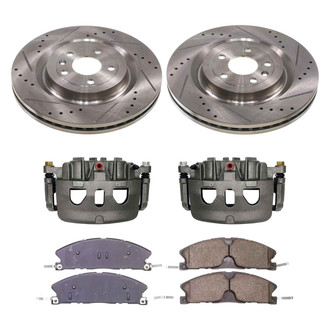 Callahan Brake Parts® - Drilled and Slotted Front Brake Kit with Calipers