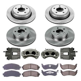 Callahan Brake Parts® - Plain Front and Rear Brake Kit with Calipers