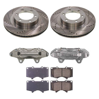 Callahan Brake Parts® - Drilled and Slotted Front Brake Kit with Calipers