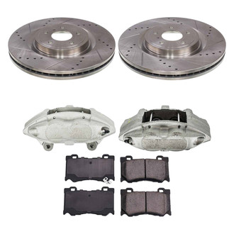 Callahan Brake Parts® - Drilled and Slotted Front Brake Kit with Calipers