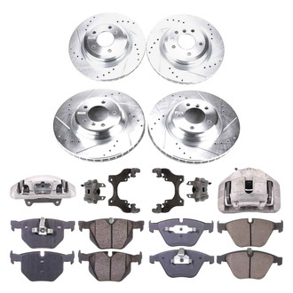 Callahan Brake Parts® - Drilled and Slotted Front and Rear Brake Kit with Calipers