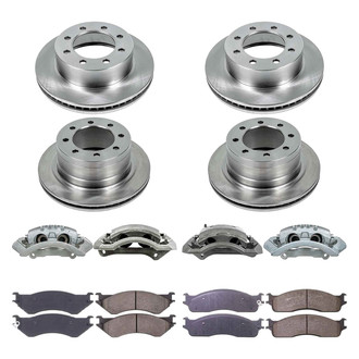 Callahan Brake Parts® - Plain Front and Rear Brake Kit with Calipers