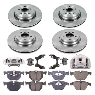 Callahan Brake Parts® - Plain Front and Rear Brake Kit with Calipers