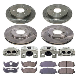 Callahan Brake Parts® - Drilled and Slotted Brake Kit with Calipers