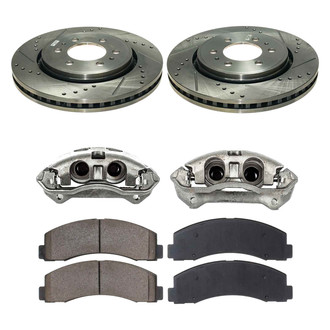 Callahan Brake Parts® - Drilled and Slotted Front Brake Kit with Calipers