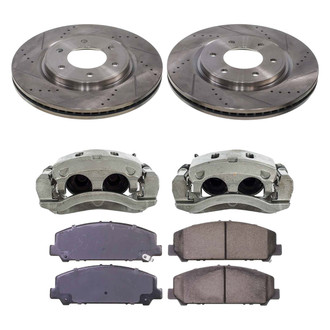 Callahan Brake Parts® - Drilled and Slotted Front Brake Kit with Calipers
