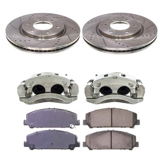 Callahan Brake Parts® - Drilled and Slotted Front Brake Kit with Calipers