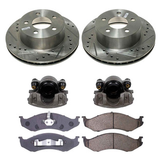 Callahan Brake Parts® - Drilled and Slotted Front Brake Kit with Calipers