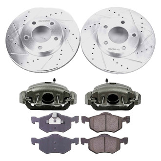 Callahan Brake Parts® - Drilled and Slotted Front Brake Kit with Calipers