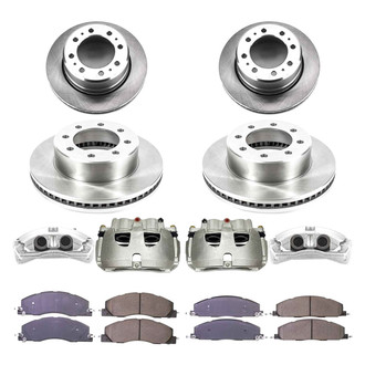 Callahan Brake Parts® - Plain Front and Rear Brake Kit with Calipers