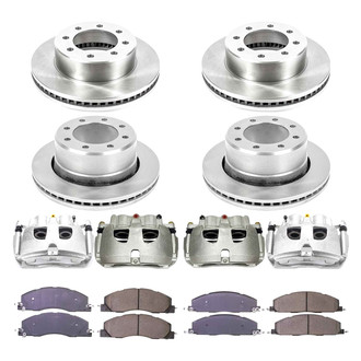 Callahan Brake Parts® - Plain Front and Rear Brake Kit with Calipers