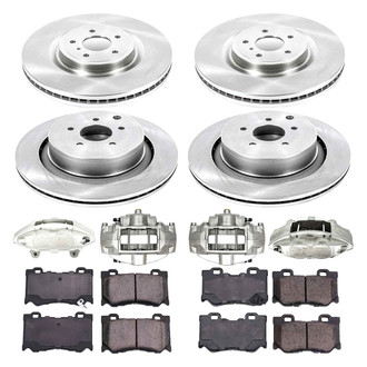 Callahan Brake Parts® - Plain Front and Rear Brake Kit with Calipers