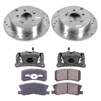 Callahan Brake Parts® - Drilled and Slotted Rear Brake Kit with Calipers