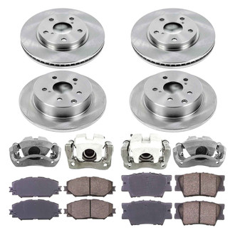 Callahan Brake Parts® - Plain Front and Rear Brake Kit with Calipers