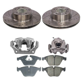 Callahan Brake Parts® - Drilled and Slotted Front Brake Kit with Calipers