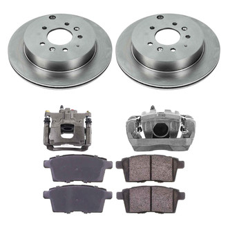Callahan Brake Parts® - Plain Rear Brake Kit with Calipers