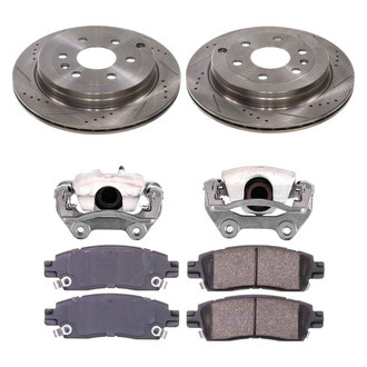 Callahan Brake Parts® - Drilled and Slotted Rear Brake Kit with Calipers