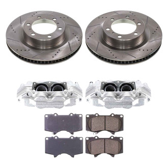 Callahan Brake Parts® - Drilled and Slotted Front Brake Kit with Calipers