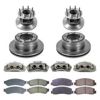 Callahan Brake Parts® - Plain Front and Rear Brake Kit with Calipers