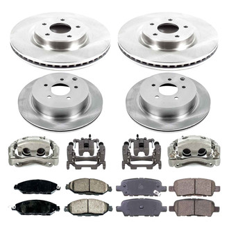 Callahan Brake Parts® - Plain Front and Rear Brake Kit with Calipers