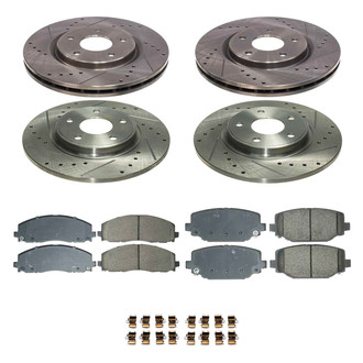 Callahan Brake Parts® - Drilled and Slotted Front and Rear Brake Kit