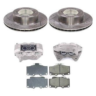 Callahan Brake Parts® - Drilled and Slotted Front Brake Kit with Calipers