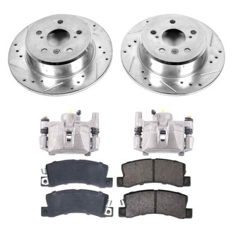 Callahan Brake Parts® - Drilled and Slotted Rear Brake Kit with Calipers