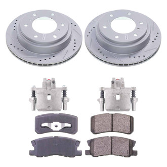 Callahan Brake Parts® - Drilled and Slotted Rear Brake Kit with Calipers