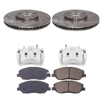 Callahan Brake Parts® - Drilled and Slotted Front Brake Kit with Calipers