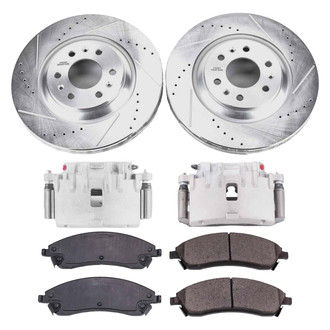 Callahan Brake Parts® - Drilled and Slotted Front Brake Kit with Calipers
