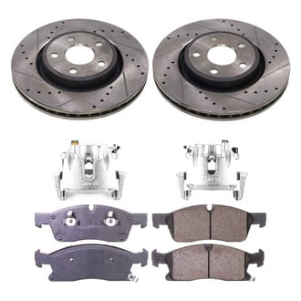 Callahan Brake Parts® - Drilled and Slotted Front Brake Kit with Calipers