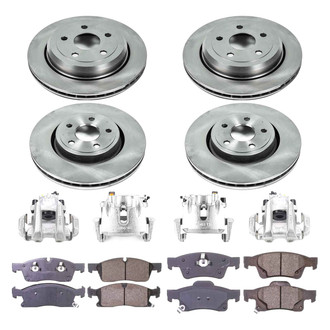 Callahan Brake Parts® - Plain Front and Rear Brake Kit with Calipers