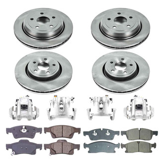 Callahan Brake Parts® - Plain Front and Rear Brake Kit with Calipers