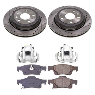 Callahan Brake Parts® - Drilled and Slotted Rear Brake Kit with Calipers