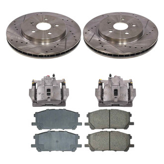 Callahan Brake Parts® - Drilled and Slotted Front Brake Kit with Calipers