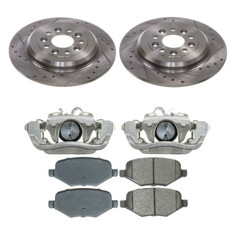 Callahan Brake Parts® - Drilled and Slotted Rear Brake Kit with Calipers