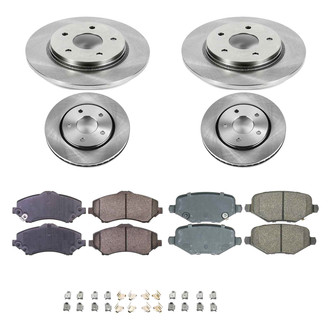 Callahan Brake Parts® - Plain Front and Rear Brake Kit