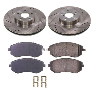 Callahan Brake Parts® - Drilled and Slotted Front Brake Kit
