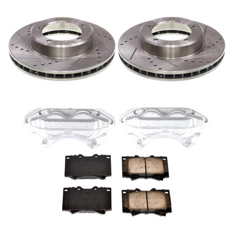 Callahan Brake Parts® - Drilled and Slotted Front Brake Kit with Calipers