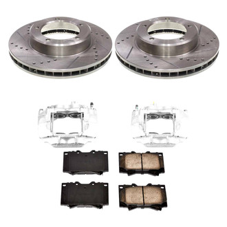 Callahan Brake Parts® - Drilled and Slotted Front Brake Kit with Calipers