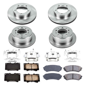 Callahan Brake Parts® - Plain Front and Rear Brake Kit with Calipers