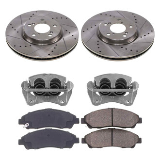 Callahan Brake Parts® K039584 - Drilled and Slotted Front Brake Kit with Calipers