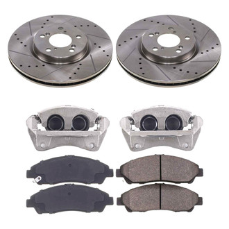 Callahan Brake Parts® K039633 - Drilled and Slotted Front Brake Kit with Calipers