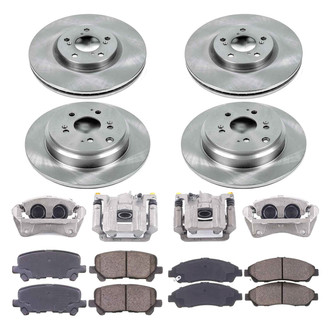 Callahan Brake Parts® - Plain Front and Rear Brake Kit with Calipers