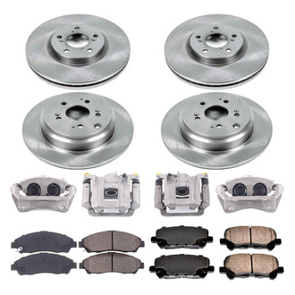 Callahan Brake Parts® - Plain Front and Rear Brake Kit with Calipers