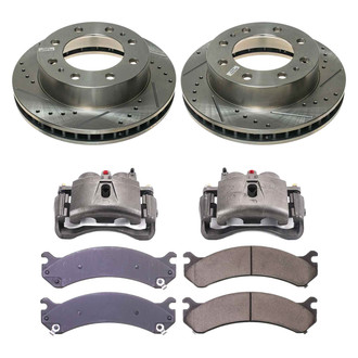 Callahan Brake Parts® - Drilled and Slotted Front Brake Kit with Calipers