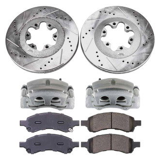 Callahan Brake Parts® - Drilled and Slotted Front Brake Kit with Calipers